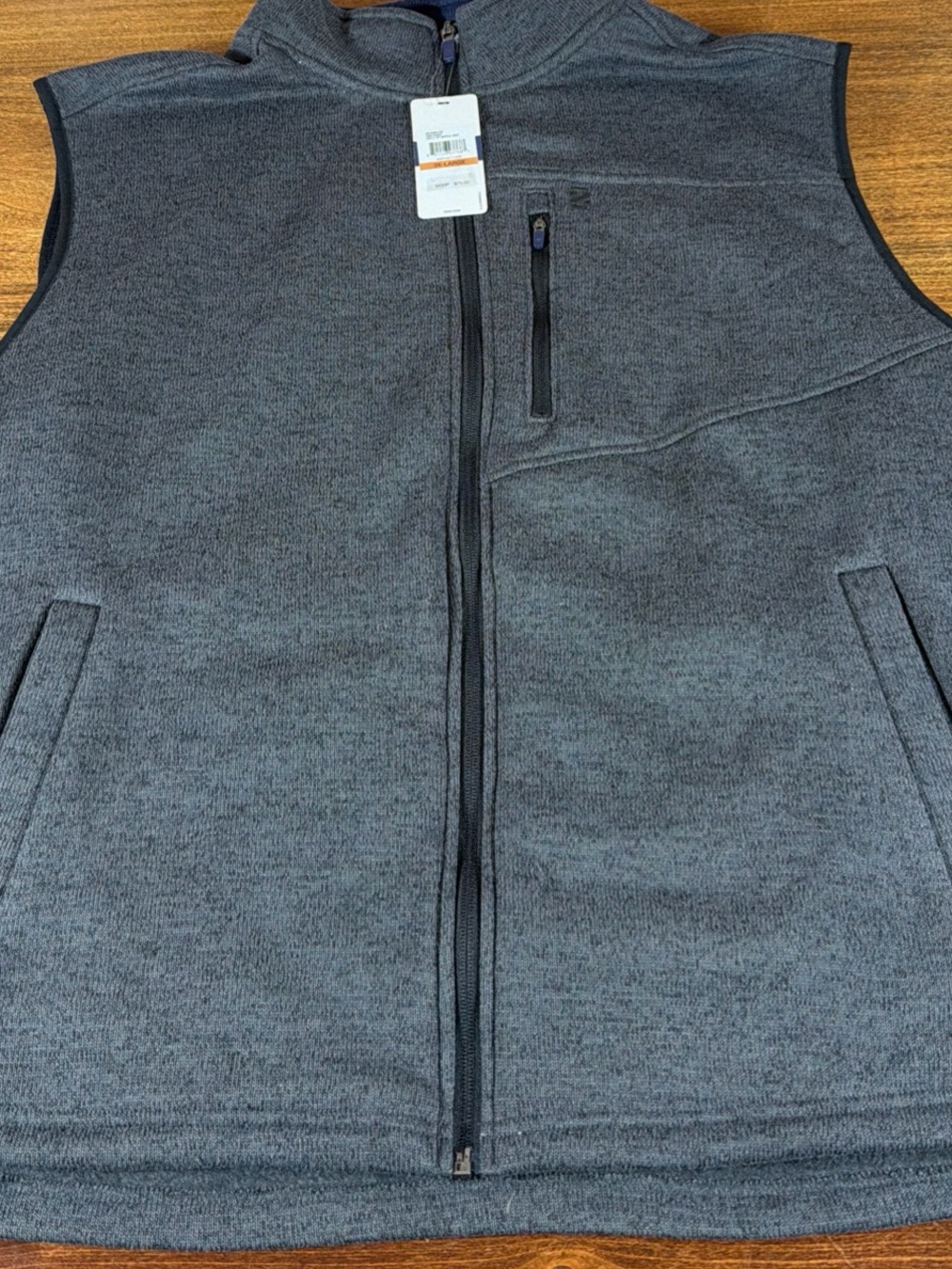 Izod Men's Charcoal Gray Full-Zip Sweater Vest